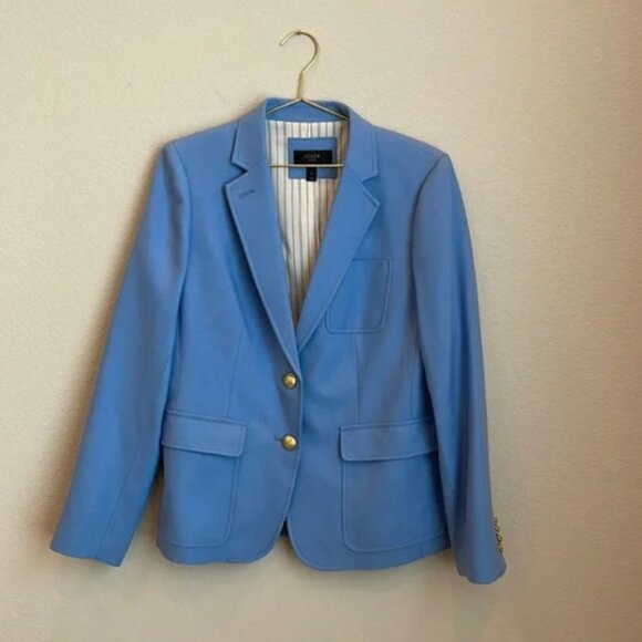 J. Crew 1035 Rhodes Italian Wool Baby Light Blue Blazer Jacket Size 10T - Picture 6 of 14